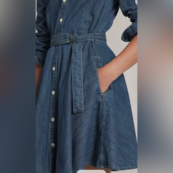 Belted Cotton Denim Shirtdress RALPH LAUREN for girls - Picture 10 of 10